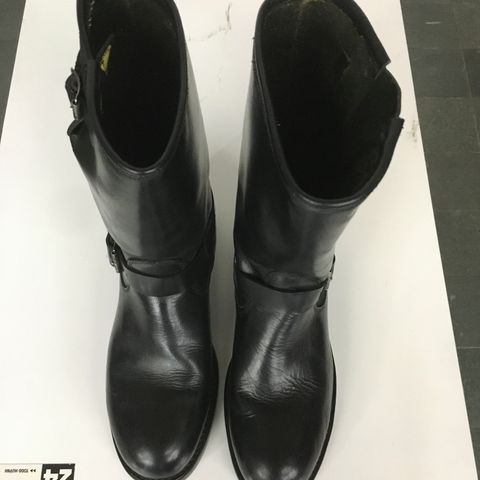 View photo of Herman Survivor Engineer Boots in Black Leather