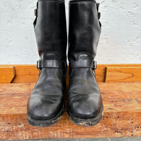 View photo of Herman Survivor Engineer Boots in Black Leather