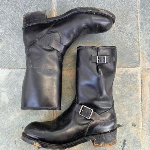 View photo of Herman Survivor Engineer Boots in Black Leather