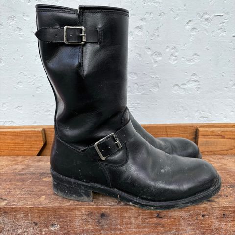 View photo of Herman Survivor Engineer Boots in Black Leather