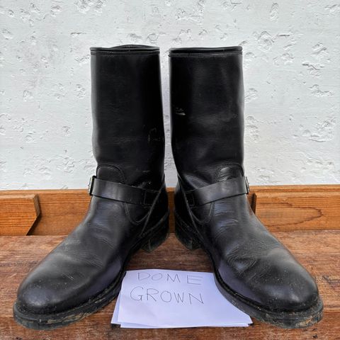 View photo of Herman Survivor Engineer Boots in Black Leather