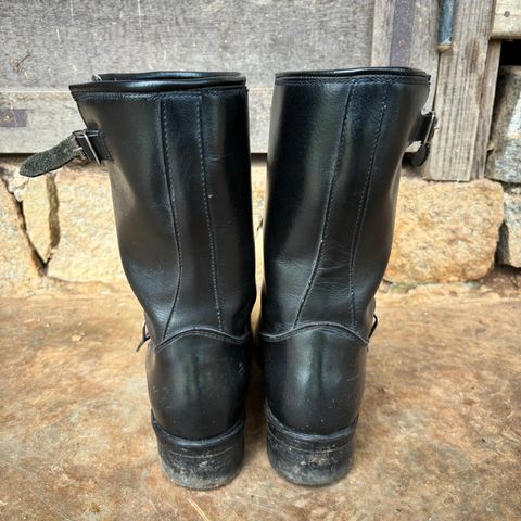 View photo of Herman Survivor Engineer Boots in Black Leather