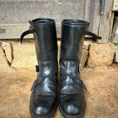 View photo of Herman Survivor Engineer Boots in Black Leather