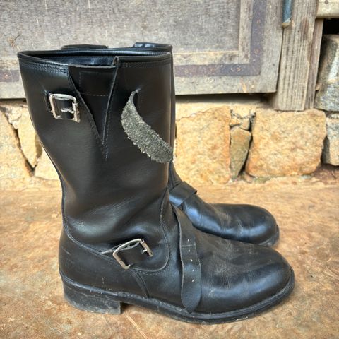 View photo of Herman Survivor Engineer Boots in Black Leather