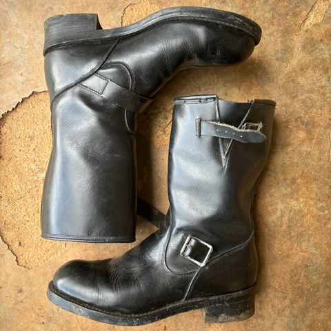 View photo of Herman Survivor Engineer Boots in Black Leather