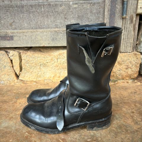 View photo of Herman Survivor Engineer Boots in Black Leather