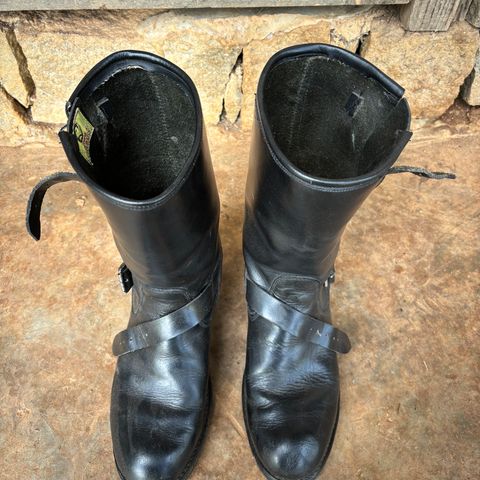 View photo of Herman Survivor Engineer Boots in Black Leather