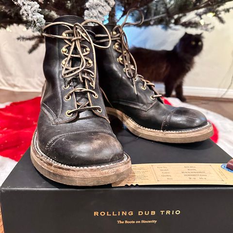 Rolling Dub Trio Roots in Hand Dyed Black Italian Horsebutt