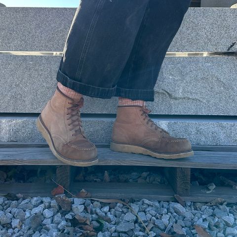 Red Wing 6-Inch Classic Moc in Dusty Rose Roughout Abilene Leather