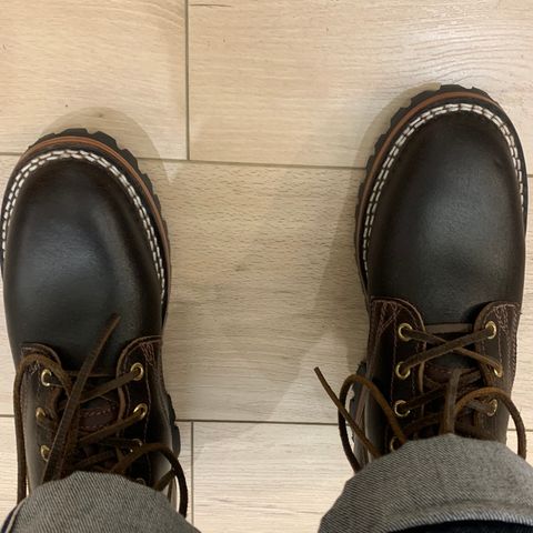 Nicks Urban Logger in Horween Dark Brown Waxed Flesh