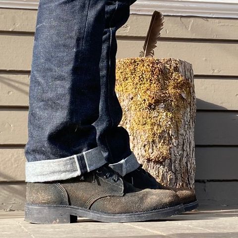 Oak Street Bootmakers Field Boot in Horween Natural Indigo Chromexcel Roughout