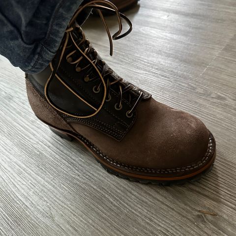 Drew's 8-Inch Logger in Brown Roughout & Brown Smooth