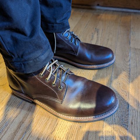 View photo of Oak Street Bootmakers Trench Boot in Horween Brown Chromexcel