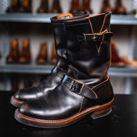 Search result thumbnail of John Lofgren Wabash Engineer Boots in Horween Black Chromexcel