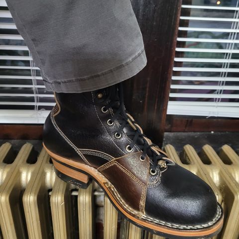 Frank's Lace-To-Toe in Horween Black Waxed Flesh & Horween Cinnamon Waxed Flesh