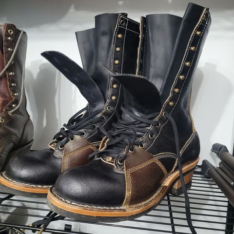 Frank's Lace-To-Toe in Horween Black Waxed Flesh & Horween Cinnamon Waxed Flesh