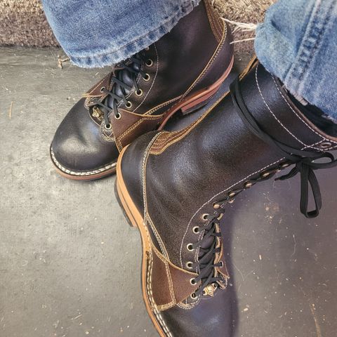 Frank's Lace-To-Toe in Horween Black Waxed Flesh & Horween Cinnamon Waxed Flesh