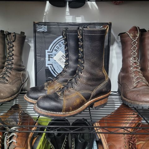 Frank's Lace-To-Toe in Horween Black Waxed Flesh & Horween Cinnamon Waxed Flesh