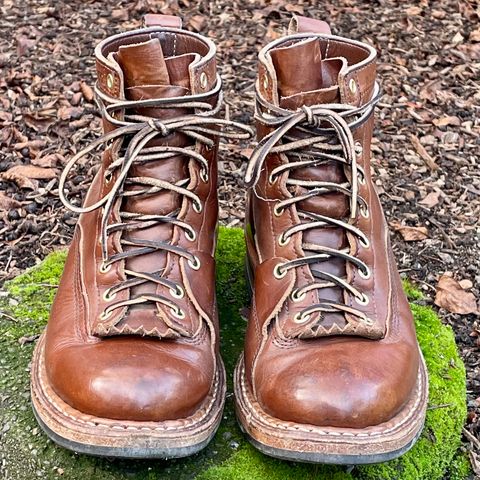 View photo of White's x Division Road LTT Lineman 350 in Horween British Tan Chromexcel