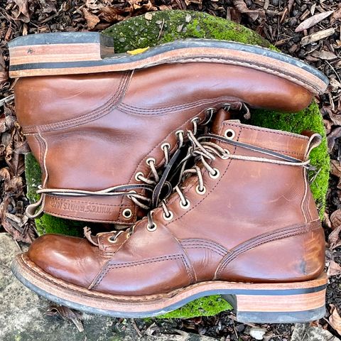 View photo of White's x Division Road LTT Lineman 350 in Horween British Tan Chromexcel