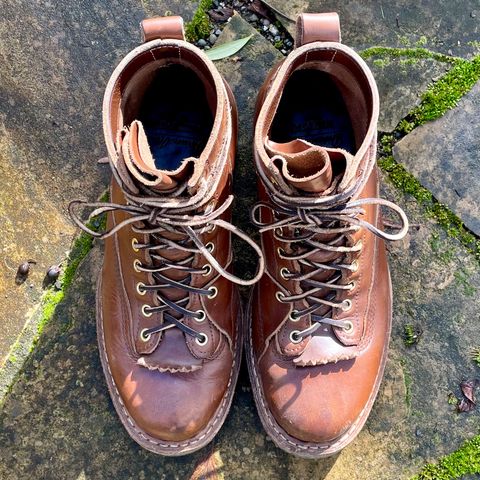 View photo of White's x Division Road LTT Lineman 350 in Horween British Tan Chromexcel