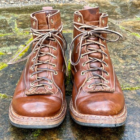 View photo of White's x Division Road LTT Lineman 350 in Horween British Tan Chromexcel