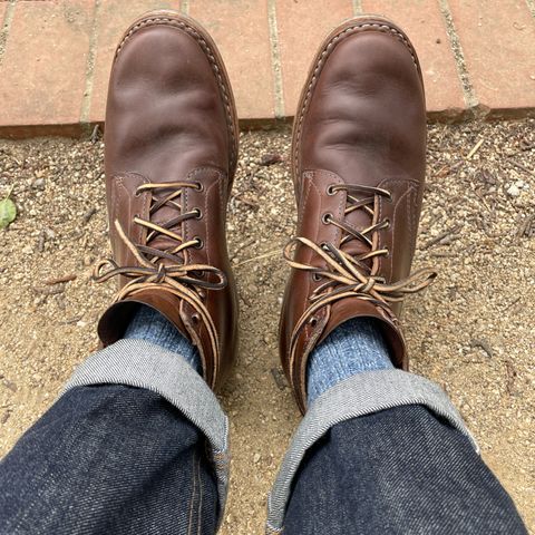 View photo of White's Semi-Dress in Guidi Dark Brown Horsehide