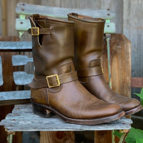 Role Club Engineer Boots in Horween Olive Chromexcel