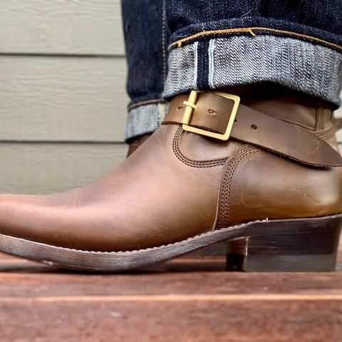 Role Club Engineer Boots in Horween Olive Chromexcel