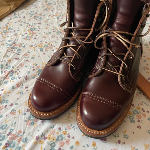 View photo of Truman Cap Toe Boot in Seidel Oxblood Double Shot