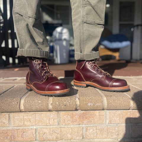 View photo of Truman Cap Toe Boot in Seidel Oxblood Double Shot