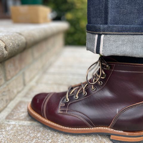 View photo of Truman Cap Toe Boot in Seidel Oxblood Double Shot