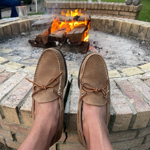 Oak Street Bootmakers Camp Moc in Horween Natural Chromexcel Roughout