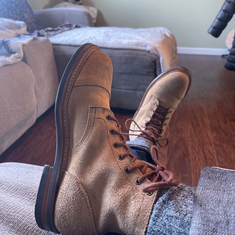 View photo of Truman Cap Toe Boot in Wooly Bully Roughout