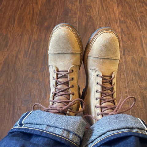 View photo of Truman Cap Toe Boot in Wooly Bully Roughout