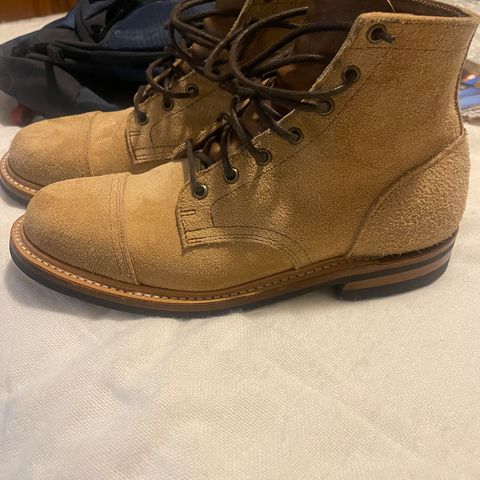 View photo of Truman Cap Toe Boot in Wooly Bully Roughout