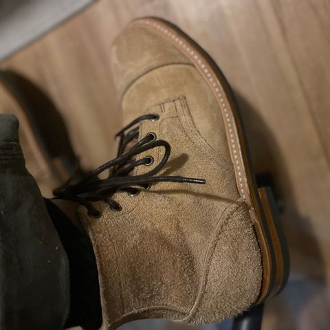 View photo of Truman Cap Toe Boot in Wooly Bully Roughout