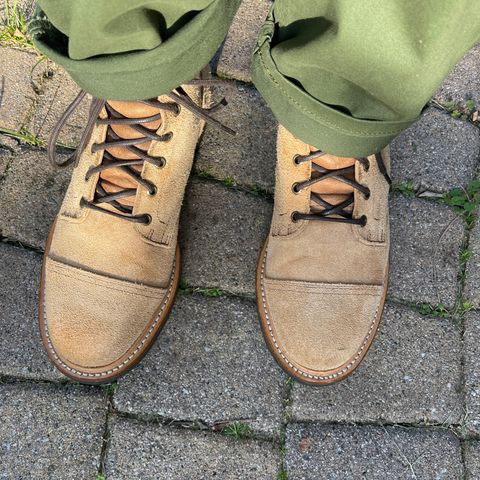 View photo of Truman Cap Toe Boot in Wooly Bully Roughout