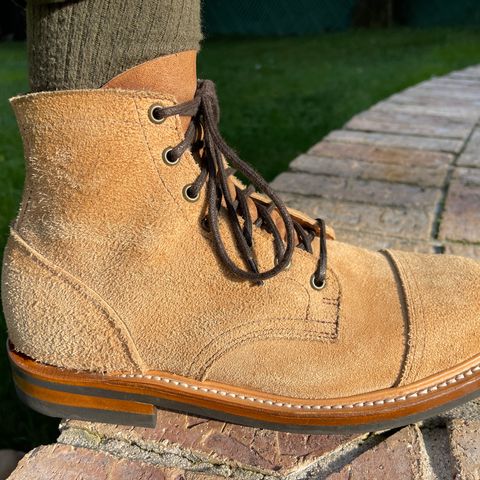 View photo of Truman Cap Toe Boot in Wooly Bully Roughout