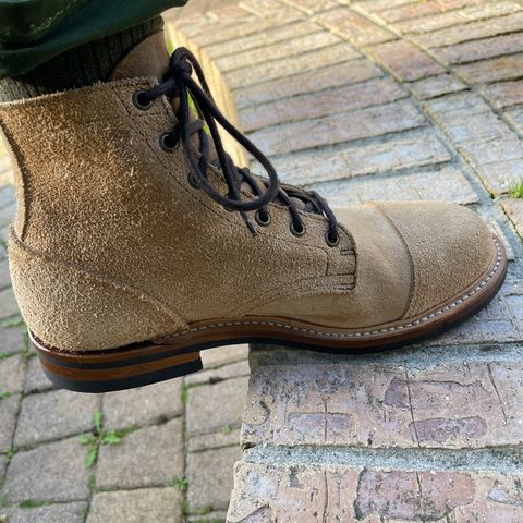 View photo of Truman Cap Toe Boot in Wooly Bully Roughout