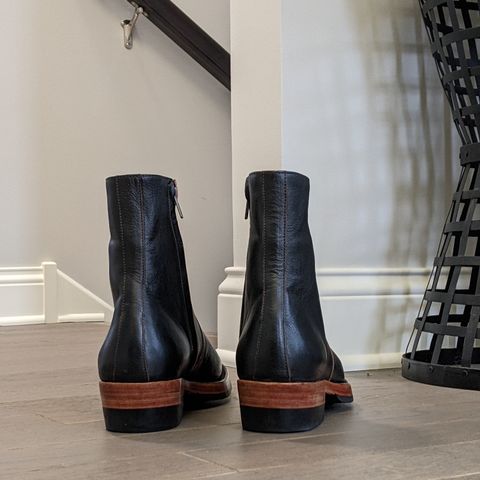 Benzein The Stride Side Zip Boots in Shinki Black Latigo Teacore Horsehide