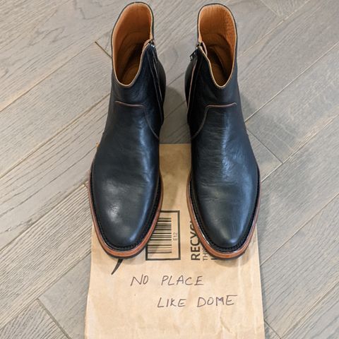 Benzein The Stride Side Zip Boots in Shinki Black Latigo Teacore Horsehide