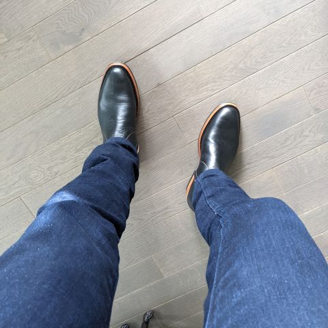Benzein The Stride Side Zip Boots in Shinki Black Latigo Teacore Horsehide
