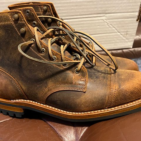 Truman Cap Toe Boot in Gallun Cognac Teton Stag