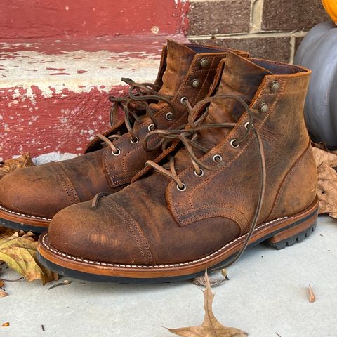 Truman Cap Toe Boot in Gallun Cognac Teton Stag