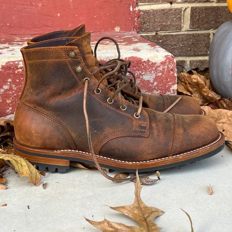 Truman Cap Toe Boot in Gallun Cognac Teton Stag