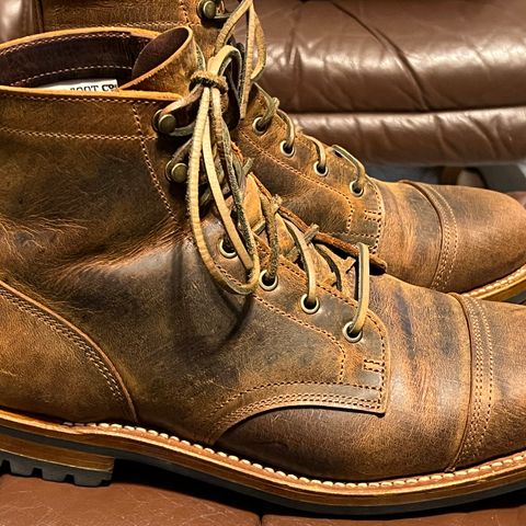 Truman Cap Toe Boot in Gallun Cognac Teton Stag