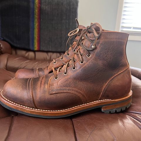 Truman Cap Toe Boot in Gallun Cognac Teton Stag