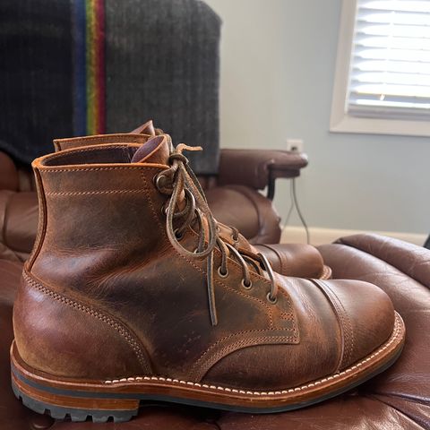 Truman Cap Toe Boot in Gallun Cognac Teton Stag