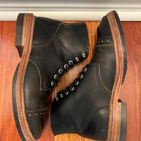 View photo of Oak Street Bootmakers Field Boot in Horween Black Chromexcel